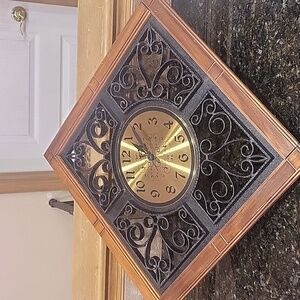 Vintage Seth Thomas Sierra Wall Clock Black & Wood Model #685-160 MCM For Repair